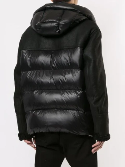 Shop Drome Panelled Padded Jacket In Black