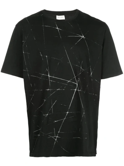 Shop Saint Laurent Beam Print Short-sleeve T-shirt In 1095 -noir/naturel