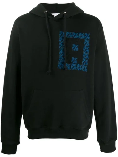 Shop Adish Embroidered Logo Hoodie In Black