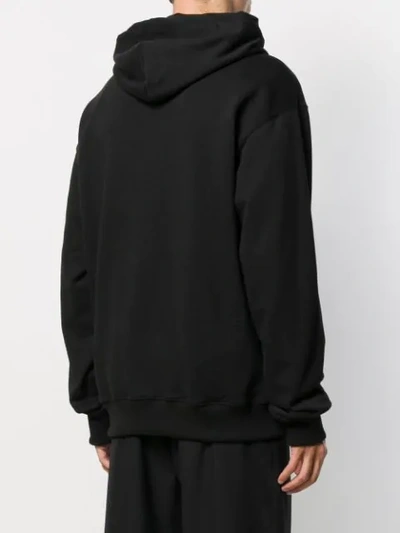 Shop Adish Embroidered Logo Hoodie In Black