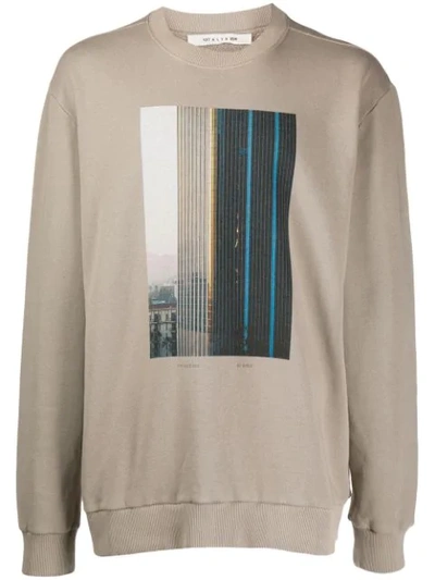 Shop Alyx Contrast Print Sweatshirt In Neutrals