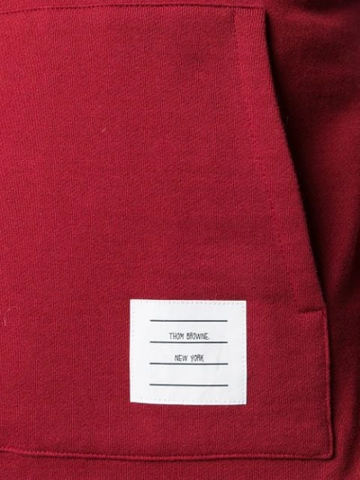 Shop Thom Browne Engineered 4-bar Pullover Hoodie In Red