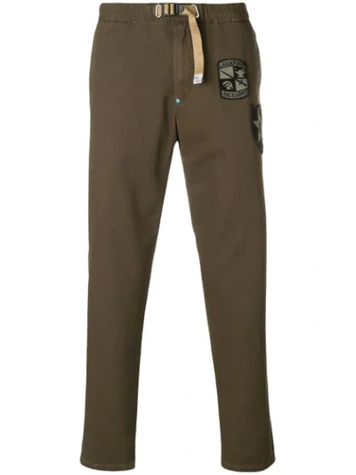 Shop White Sand Double Patch Trousers - Green