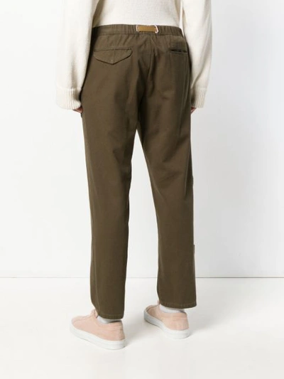 Shop White Sand Double Patch Trousers - Green