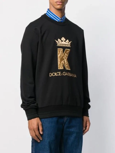 Shop Dolce & Gabbana King Patch Sweatshirt In Black