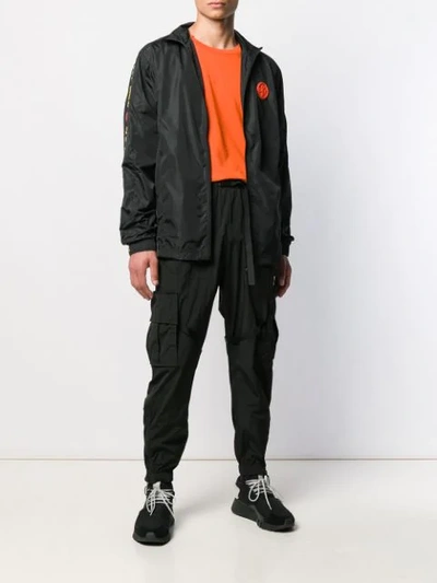 Shop Off-white Mid-rise Cargo Trousers In Black