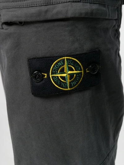 Shop Stone Island Zippered Cargo Trousers In Grey