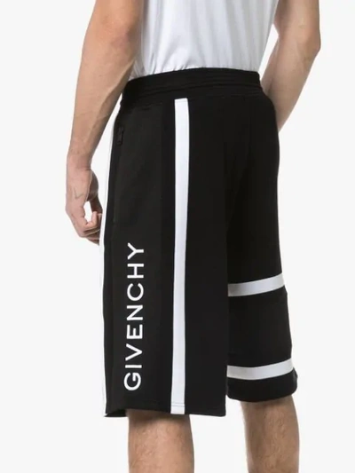 Shop Givenchy Logo Printed Track Shorts  In 004 Black/white