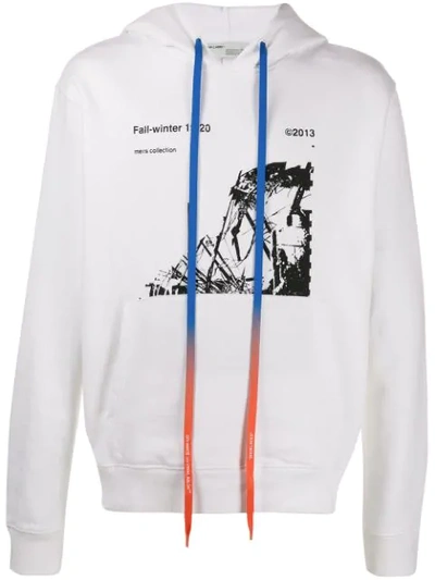 Shop Off-white Graphic Print Hoodie In White