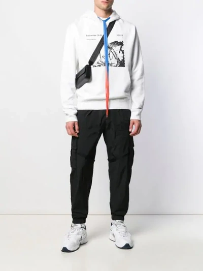 OFF-WHITE GRAPHIC PRINT HOODIE - 白色
