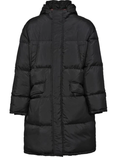 Shop Prada Ripstop Puffer Coat In Black