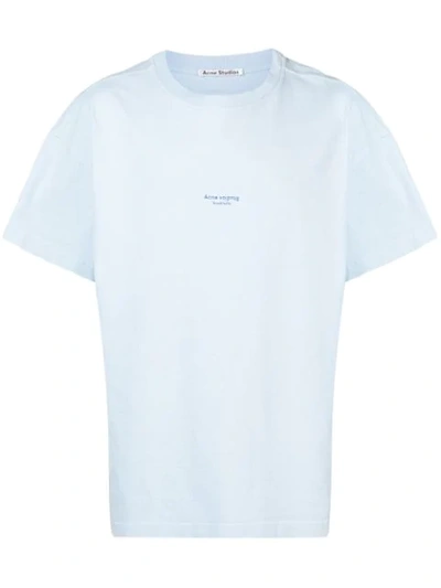 Shop Acne Studios Oversized Logo T-shirt In Blue