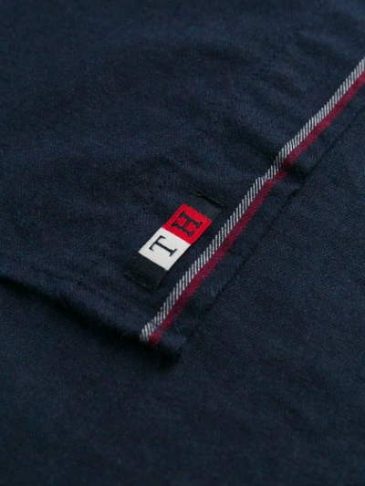 Shop Tommy Hilfiger Logo Embroidered Shirt In Blue