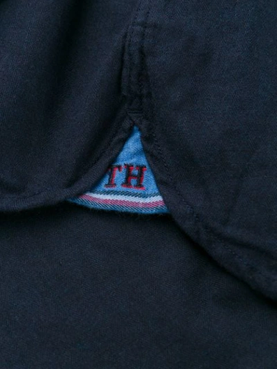 Shop Tommy Hilfiger Logo Embroidered Shirt In Blue