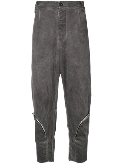 Shop Lost & Found Rooms Drop-crotch Cropped Trousers - Grey