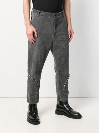 Shop Lost & Found Rooms Drop-crotch Cropped Trousers - Grey
