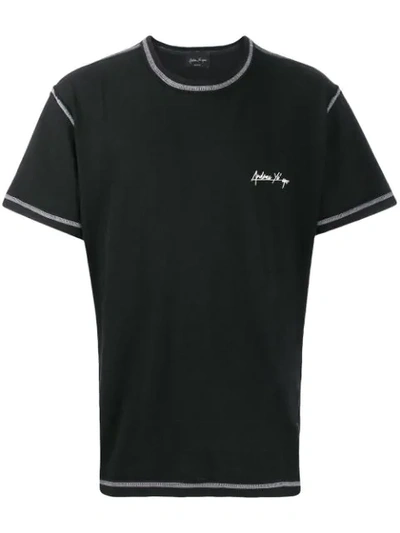 Shop Andrea Ya'aqov Contrast Stitch T-shirt In Black