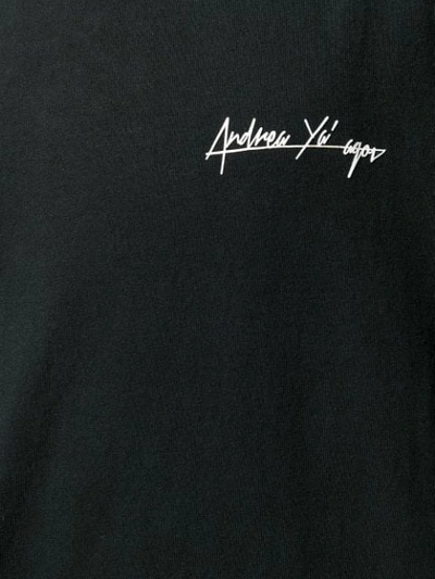 Shop Andrea Ya'aqov Contrast Stitch T-shirt In Black