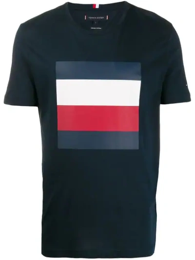 Shop Tommy Hilfiger Signature Stripe T-shirt In Blue