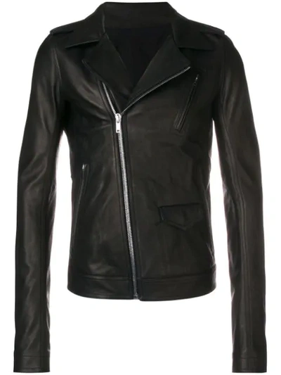 Shop Rick Owens Stooges Leather Jacket - Black