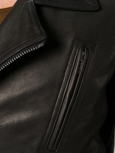 Shop Rick Owens Stooges Leather Jacket - Black