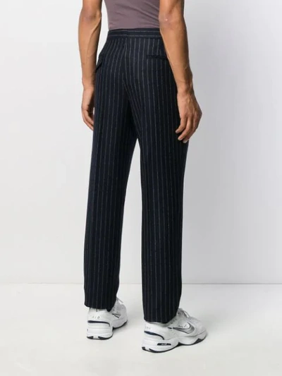 Shop Golden Goose Pinstripe Tailored Trousers In Blue