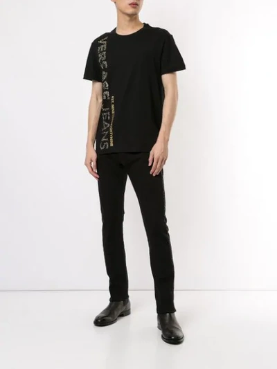 Shop Versace Jeans Skinny Studded Jeans In Black