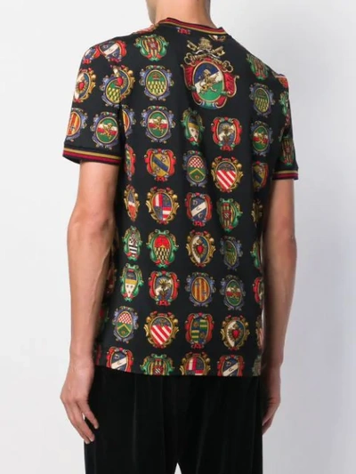 Shop Dolce & Gabbana Crest Print T-shirt In Black