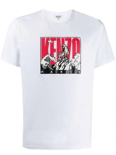 Shop Kenzo Tiger Mountain Print T-shirt In White