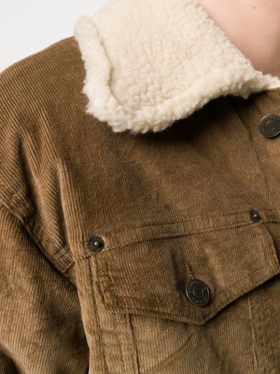 Shop Dsquared2 Faux Shearling Trim Corduroy Jacket In Neutrals