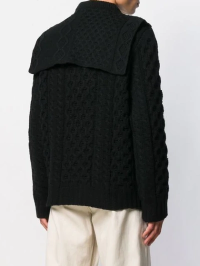 Shop Raf Simons Cable-knit Sweater In Black