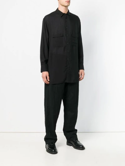 Shop Yohji Yamamoto Long Shirt - Black