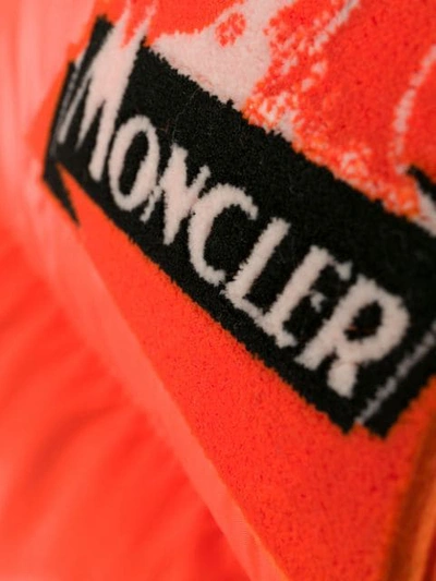 MONCLER LOGO PATCH PUFFER JACKET - 橘色