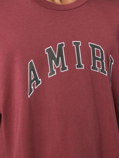 Shop Amiri College Logo Print T-shirt In Red