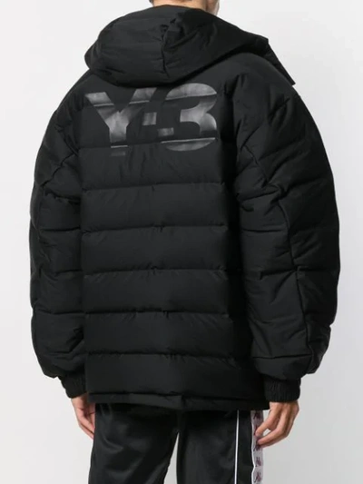 Shop Y-3 Hooded Padded Jacket In Black