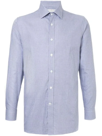 Shop Gieves & Hawkes Checked Shirt In Blue