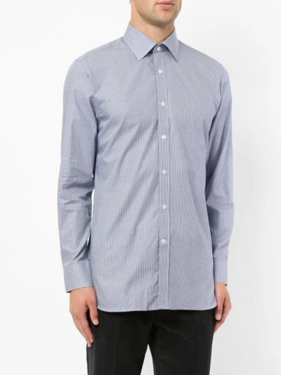 Shop Gieves & Hawkes Checked Shirt In Blue