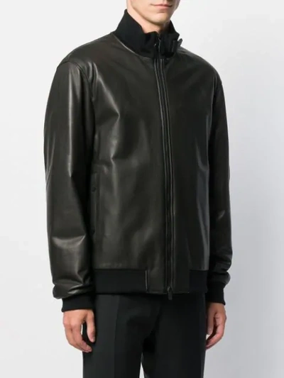 Shop Z Zegna High-neck Bomber Jacket In Black