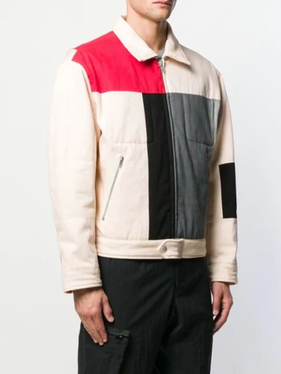 Shop Diesel Red Tag Colour-block Bomber Jacket In White