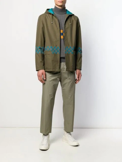 Shop Anglozine Pause Hooded Parka Coat In Green