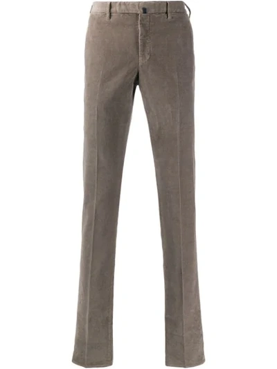 Incotex Straight Leg Corduroy Trousers In Brown