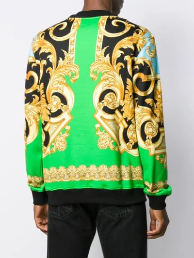 Shop Versace Baroque Print Sweatshirt In Blue