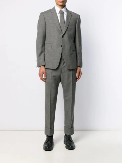 Shop Thom Browne Classic Two-piece Suit With Tie In Grey