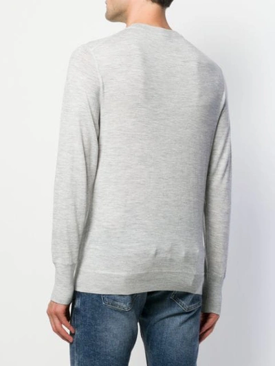 Shop Eleventy Crew Neck Jumper In Grey