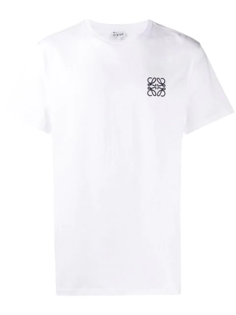 Loewe Anagram-embroidered Cotton-jersey T-shirt In White | ModeSens