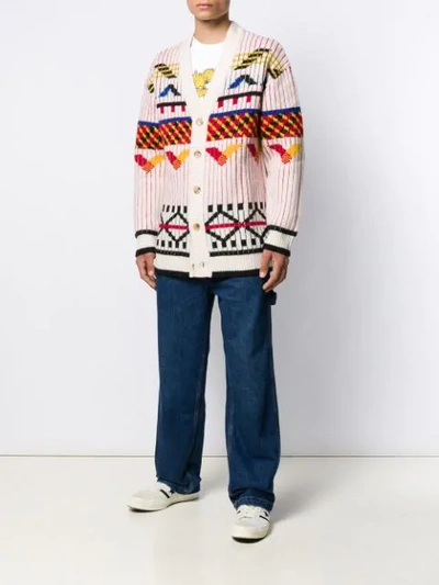 KENZO GEOMETRIC PATTERN CARDIGAN - 大地色