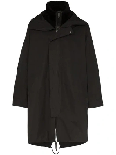 Shop Yves Salomon Shearling-lined Hooded Parka In Black