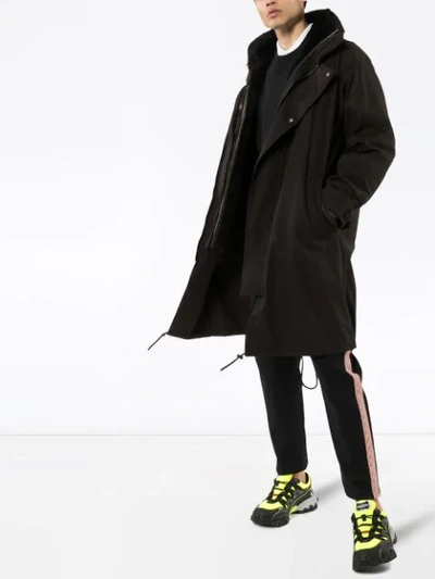 Shop Yves Salomon Shearling-lined Hooded Parka In Black