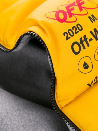 Shop Off-white Printed Logo Puffer Jacket In Yellow