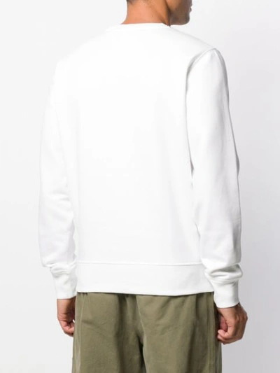 Shop Tommy Hilfiger Logo Embroidered Sweatshirt In White